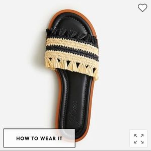 Jcrew woven raffia slide sandal - brand new in box